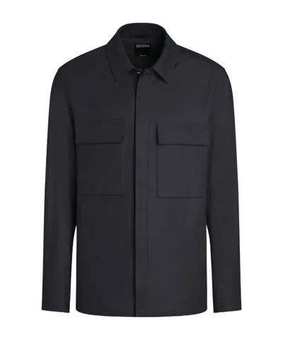 ZEGNA ZEGNA LONG-SLEEVED STRAIGHT HEM SHIRT