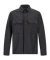 Zegna Linen Shirt With Chest Pockets And Structured Collar In Blue