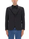 Zegna Dark Grey Solid Blazer In Black