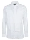Zegna Micro Striped Trecapi Tailored Fit Long Sleeve Shirt In White
