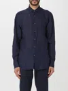 Zegna Poplin Shirt With Pointed Collar And Long Sleeves In Blue