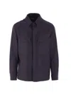 Zegna Oasi Lino Overshirt In Blue