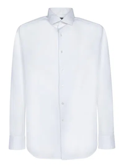 Zegna White Cotton Piquet Shirt