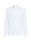 Zegna Cotton And Cashmere Shirt In Bianco Ottico Unito