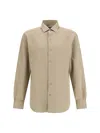 Zegna Cash Button Front Shirt In Brown