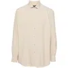 Zegna Long-sleeve Silk Shirt In Neutrals