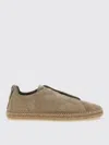Zegna Suede Triple Stitch Espadrilles In Gray