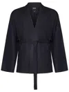 Zegna Linen Belted Pyjama Top In Blue