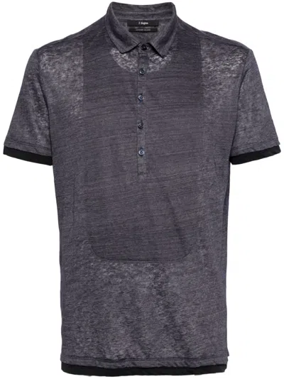 Zegna Short-sleeve Cotton Polo Shirt In Purple