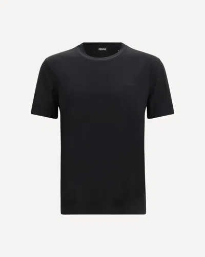 Zegna Short-sleeve Cotton T-shirt In Black