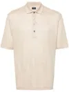 Zegna Men's Premium Cotton Short-sleeve Polo Sweater In 中性色