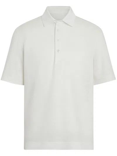 Zegna Pure Linen Polo In White