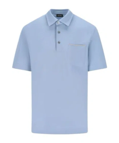 Zegna Short-sleeved Buttoned Polo Shirt In Multi