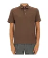 Zegna Cotton Polo Shirt With Pocket In Brown