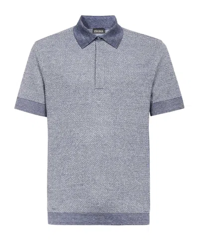 Zegna Short-sleeved Polo Shirt In Gray
