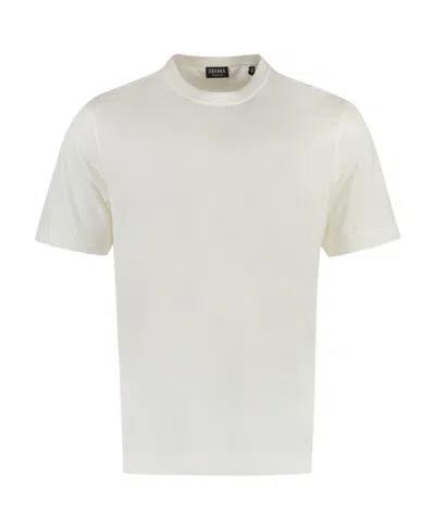 Zegna Short-sleeved Round Collar T-shirt In White