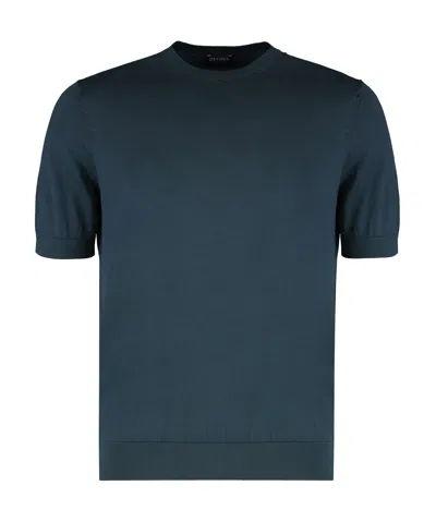 Zegna Short-sleeved Sweater In Blue