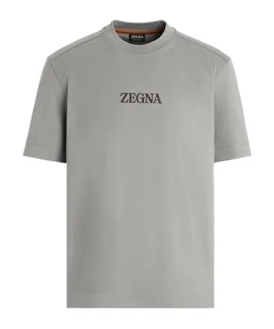 Zegna Short-sleeved T-shirt In Gray