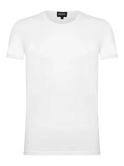 Zegna Short Sleeve Crewneck T-shirt In White