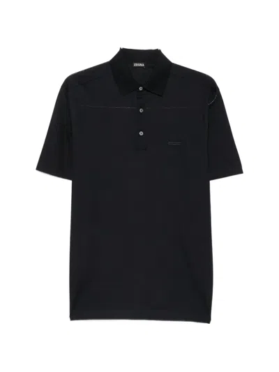 Zegna Short-sleeved Polo Shirt In Black