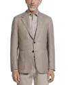Zegna Gingham Single-breasted Blazer In Neutral