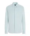 Zegna Silk And Linen Blend Shirt In Black