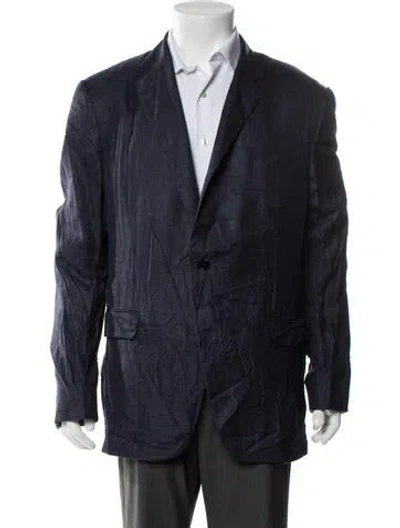 Pre-owned Zegna Silk Blazer In Blue