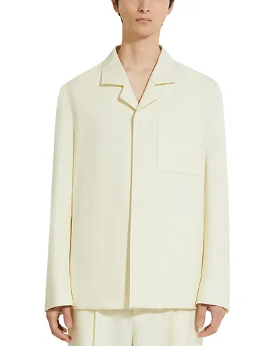 Zegna Light Yellow Silk And Wool Jacket