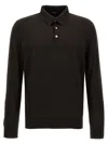 Zegna Cashseta Essential Long Sleeve Regular Fit Polo Shirt In Brown
