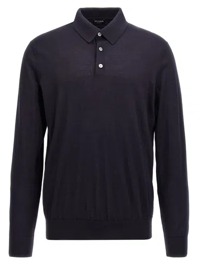 ZEGNA SILK CASHMERE SHIRT POLO