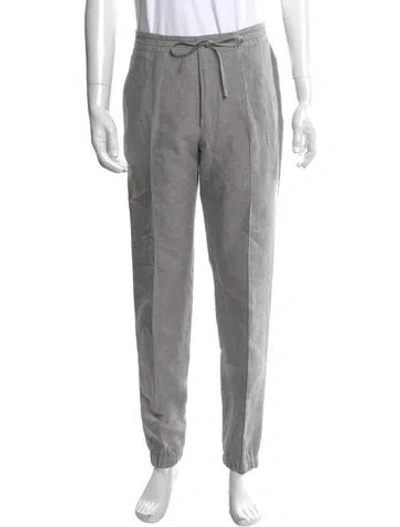 Pre-owned Zegna Silk Joggers In Gray