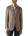 Zegna Checked-pattern Blazer In Brown