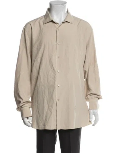 Pre-owned Zegna Silk Long Sleeve Shirt In Neutral