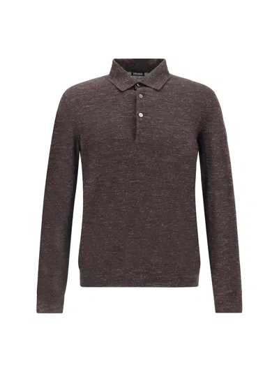 ZEGNA SILK LONG SLEEVE TOP