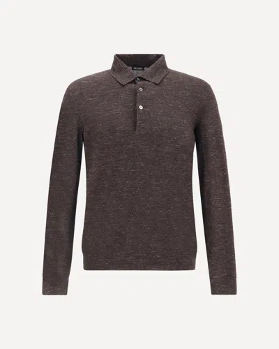 ZEGNA SILK LONG SLEEVE TOP