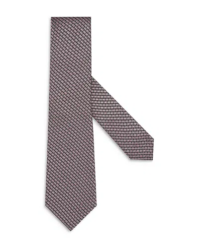 Zegna Silk Patterned Tie In Pink