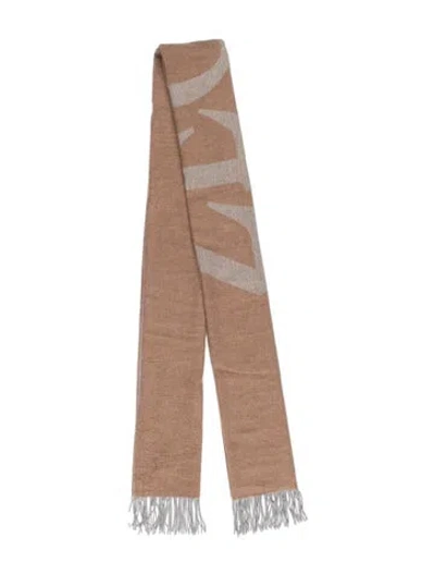 Pre-owned Zegna Silk Scarf W/ Tags In Brown