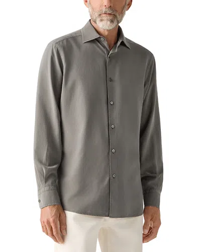 Zegna Silk Shirt In Brown