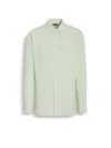 Zegna Men's Silk Shirt In Light Aqua Green
