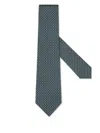 Zegna Teal Blue Silk Tie In 蓝色