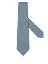 Zegna Geometric Floral Pattern Jacquard Tie In 蓝色