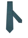 Zegna Abstract Pattern Print Silk Tie In Blue