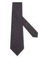 Zegna Dark Blue Cinque Pieghe Silk Tie In Blue