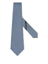 Zegna Light Blue Cinque Pieghe Silk Tie In Blue