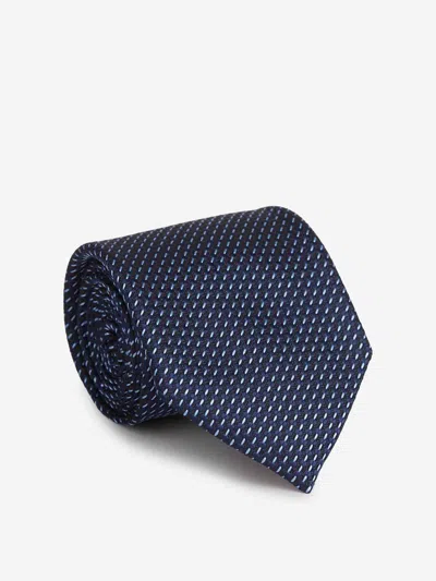 Zegna Silk Tie In Blue