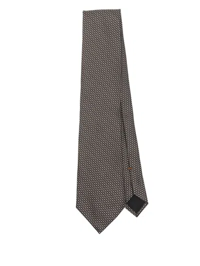 Zegna Silk Tie In Brown
