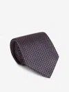 Zegna Geometric-pattern Silk Tie In Brown