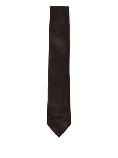 Zegna Silk Tie In Brown