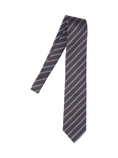 Zegna Silk Tie In Brown