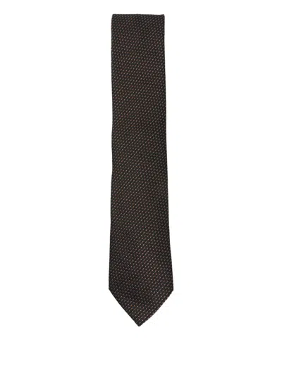 Zegna Silk Tie In Brown